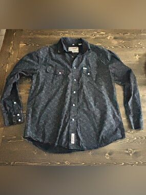 Men's Casual Long-Sleeve Button-Down Shirt Pearl Snap